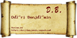 Dóri Benjámin névjegykártya